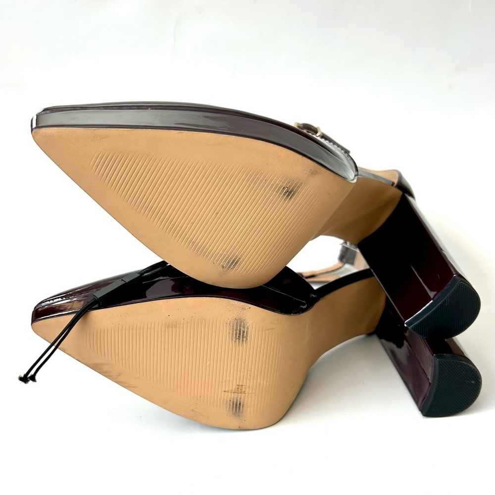 Express Closed Pointed Toe Platform Pumps High Heel Mary Jane Eggplant Size 9 - Picture 11 of 13